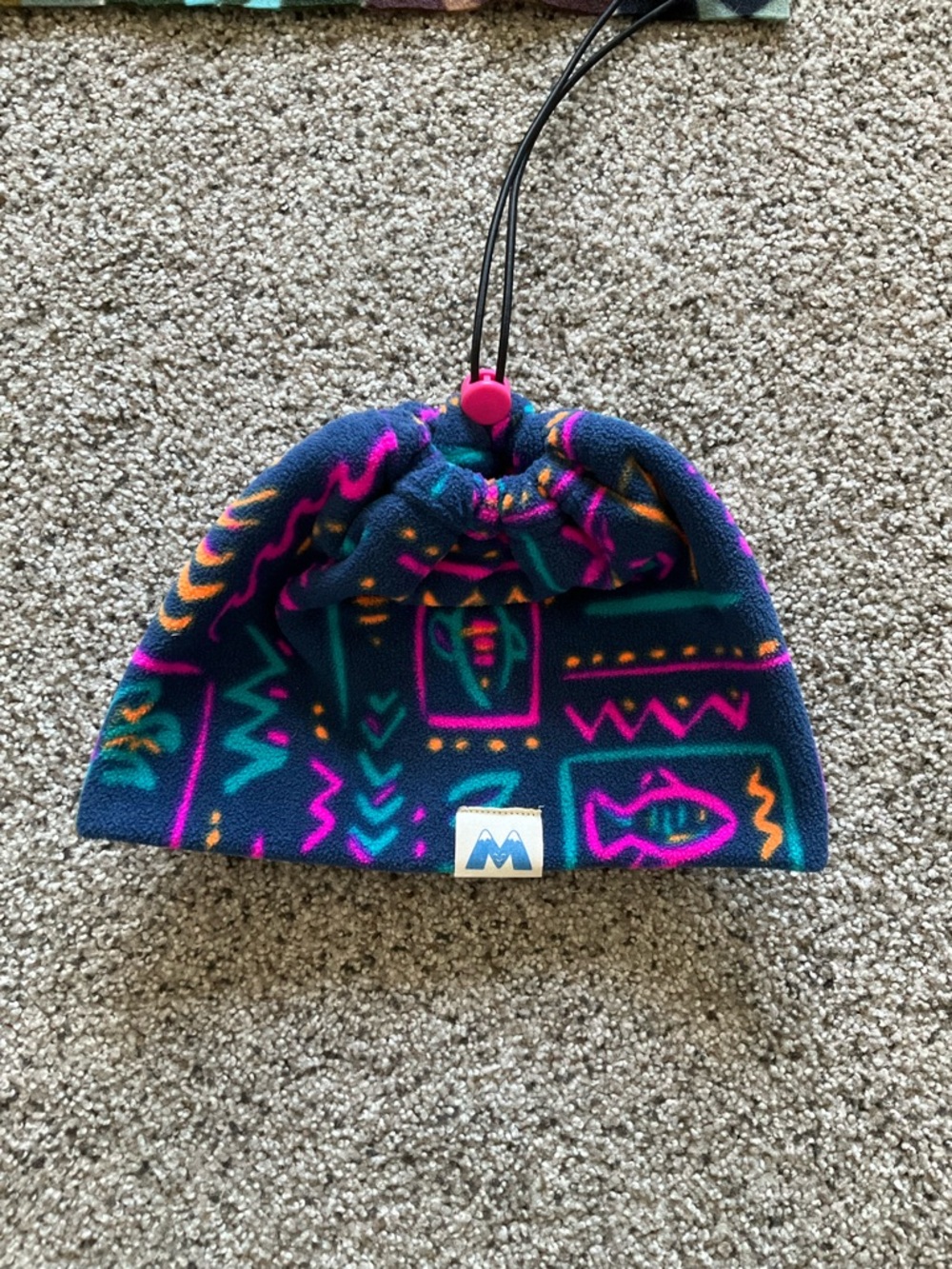 MabzThreads Fleece Retro Coastal Hat Gaiter Blue